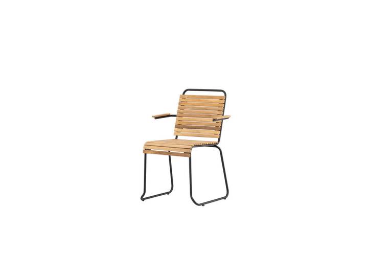 Furnlux Gartenessstuhl Bois Schwarz 55x51x82 cm, Metall, 55x82x51 cm, Gartenmöbel, Gartensessel, Gartenstühle