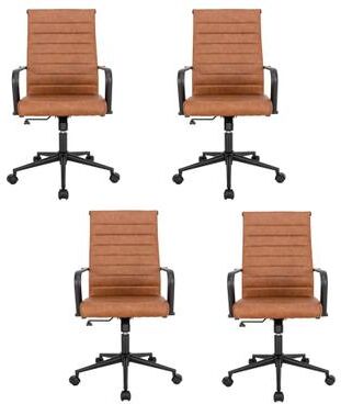 eclife 2 Pack & 4 Pack Ergonomic Office Chairs Genuine Leather Chairs BIFMA Certified