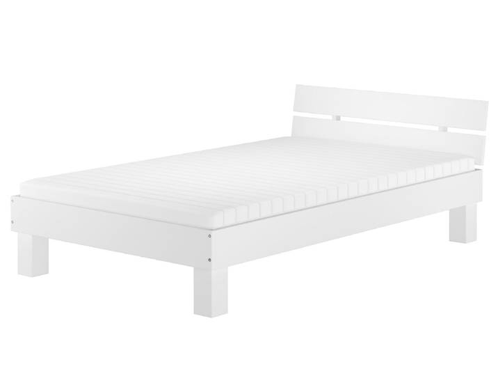 Breiteres Einzelbett Buche Massiv Waschweiß Überlang 120 x 220 cm