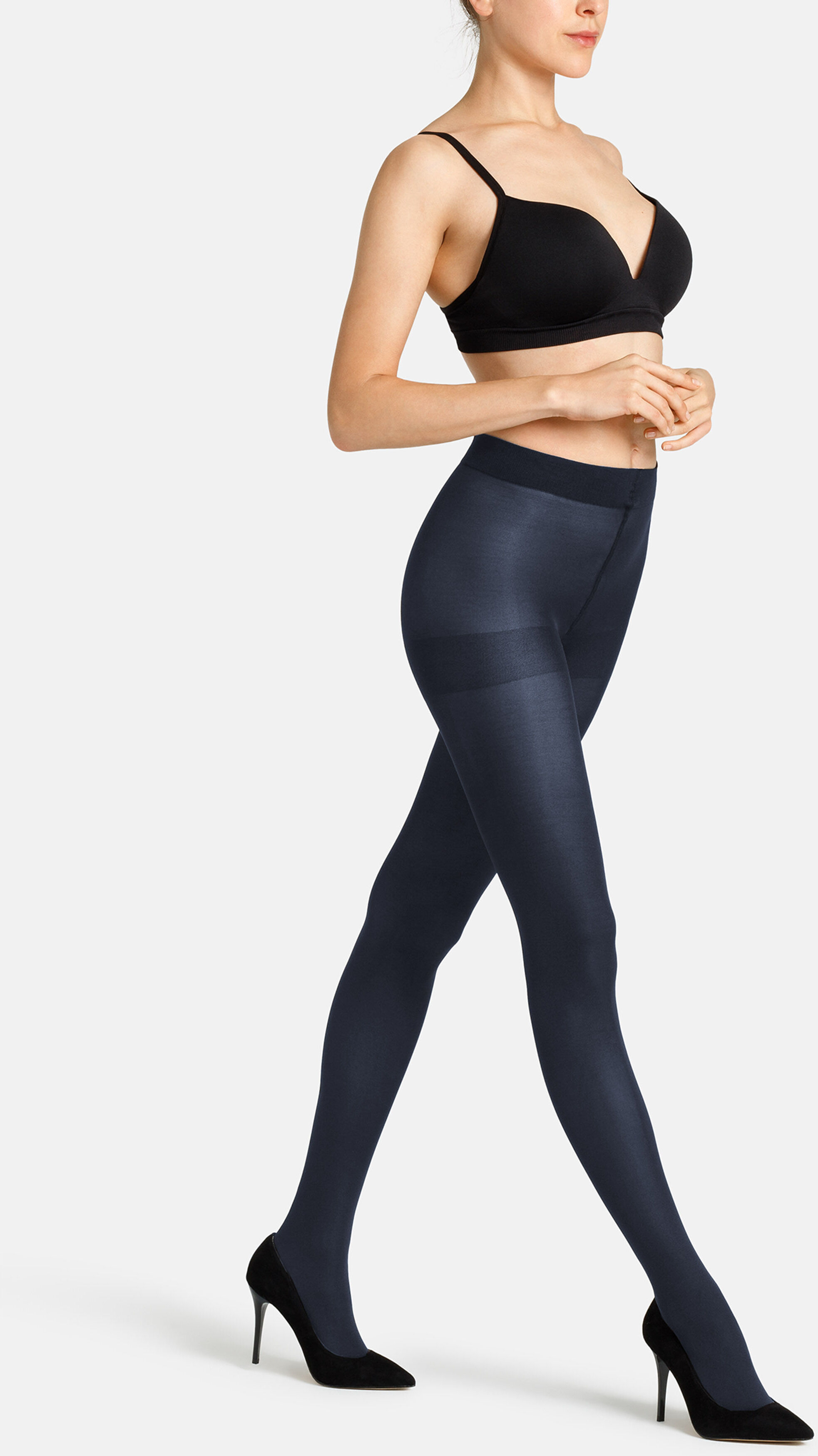 Feinstrumpfhose CAMANO "fine everyday", Damen, Gr. 38, blau (navy), Obermaterial: 94% Polyamid, 6% Elasthan, unifarben, elastisch, Strumpfhosen Feinstrumpfhose, mit Komfortbund navy 38