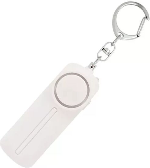 INF 130dB Persönlicher Sicherheitsalarm mit LED-Licht - Zugringaktivierung, Batteriebetrieben Weiß