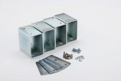 Stapelfüße für CEMO Akku Ladeschrank Basic/Premium/Premium Plus & Akku Lagerschrank, ermöglicht platzsparende Stapelung der Schränke, 4 Stück, silber