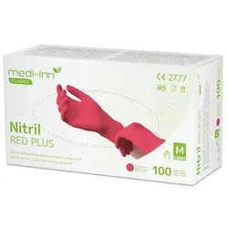 1000 `Medi-Inn® Classic` Handschuhe, Nitril puderfrei rot `Nitril Red Plus` Größe S
