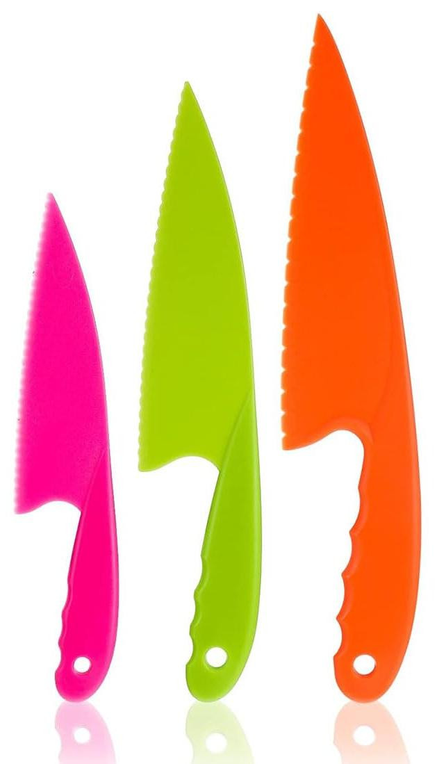 Dripio Set van 3 kleurrijke kunststof fruitmessen, 28,6 cm