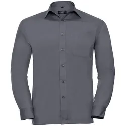 Russell Collection Klassisches Popeline Hemd, convoy grey, L
