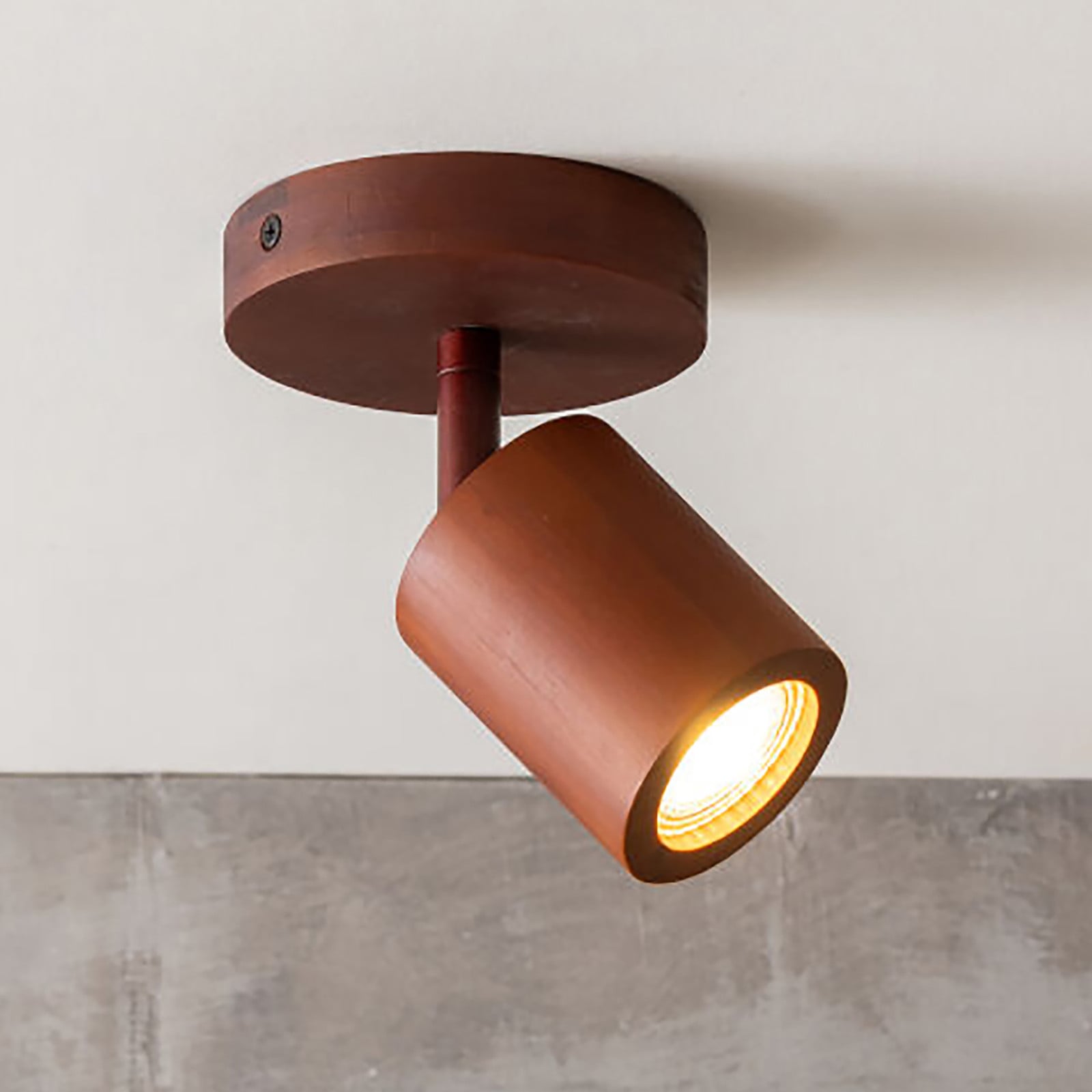 GOOD&MOJO Plafondlamp Java Spot, Bruin, Bamboe en Metaal, Ø 12 cm, GU10