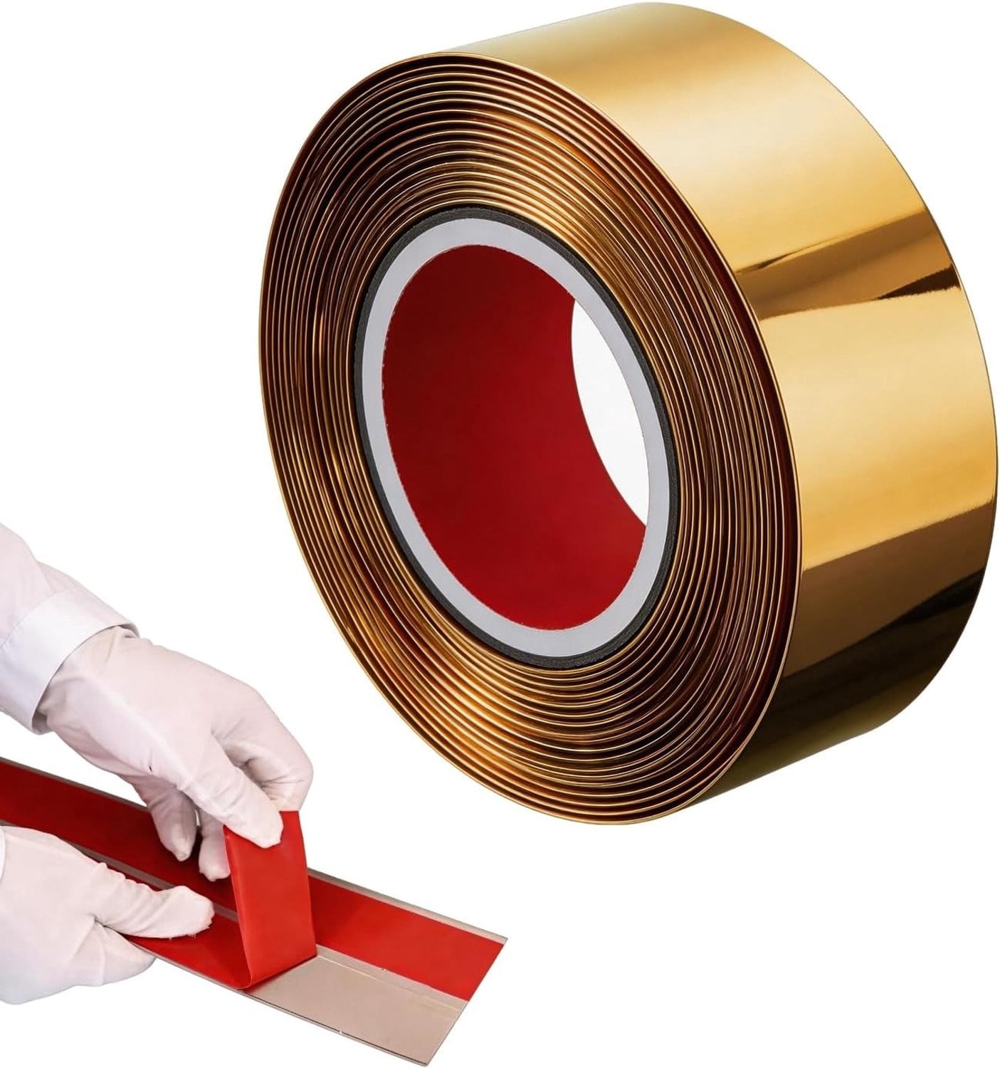 Decoratieve Zelfklevende RVS Strip voor Muur, Deur en Kast - Goudkleurig - 5 m x 8 cm