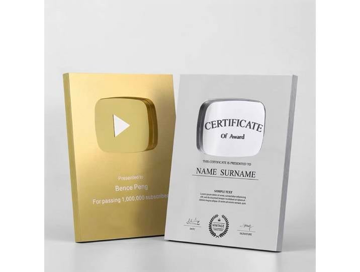 Médaille en Métal Personnalisée Créative, Prix, Jeux de Divertissement, Youtubers, Blogger, Souvenir, Cadeaux, Trophée Sportif, Certificat d'Honneur