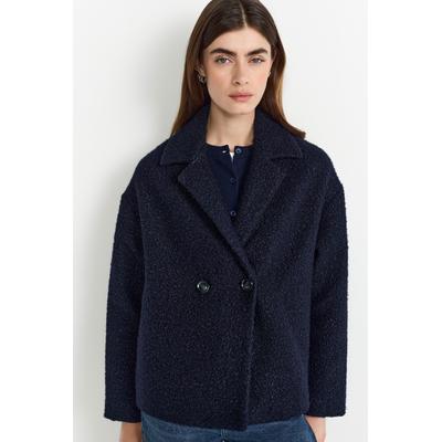 Kurzjacke RICHROYAL, Damen, Gr. 42, midnight blau, Web, Obermaterial: 100% Polyester, gerade normal, Jacken Kurzjacke, mit dezenter Teddy-Oberfläche