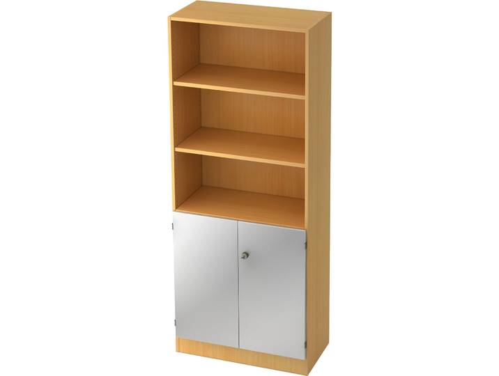 Aktenschrank Office silber, natur Holzwerkstoff B 80 cm H 200.4 cm - Aktenschrank