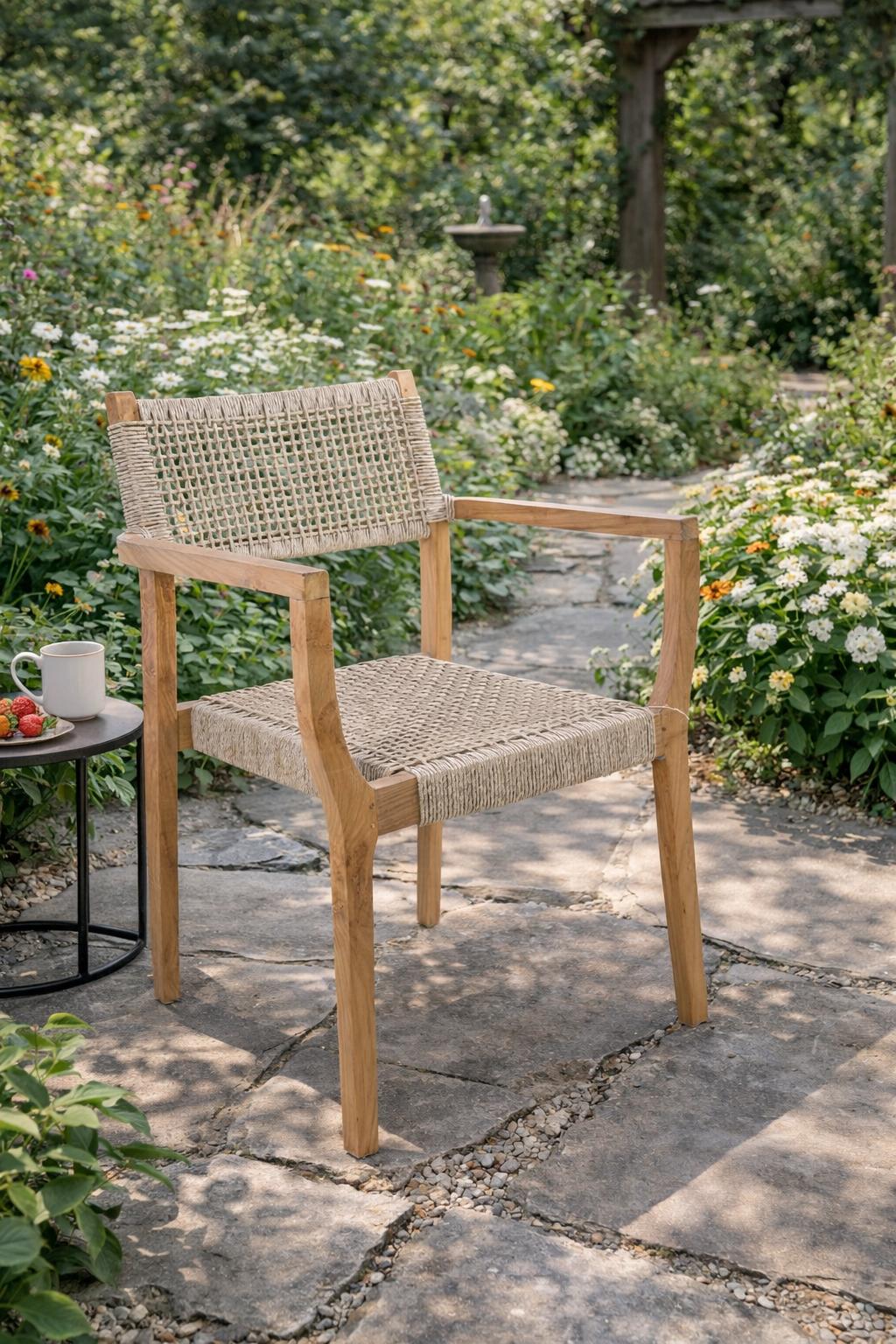 Stilvoller Gartenstuhl Designer Terrassenstühle Edle Rattanstühle