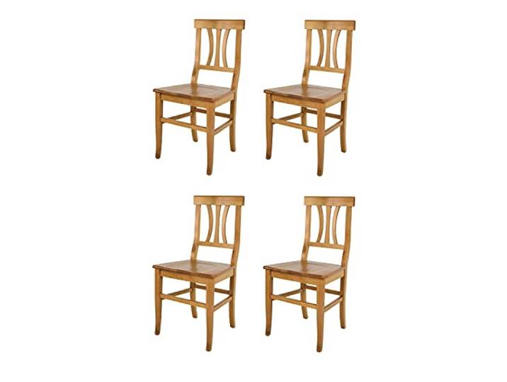 t m c s Tommychairs - 4er Set Stühle Artemisia für Küche und Esszimmer, robuste Struktur und Sitzfläche aus lackiertem Buchenholz im Farbton Eichenholz