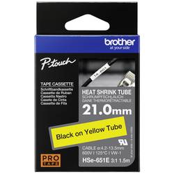 Brother HSe HSE651E Bandfarbe: Gelb Schriftfarbe:Schwarz 21 mm 1.5 m