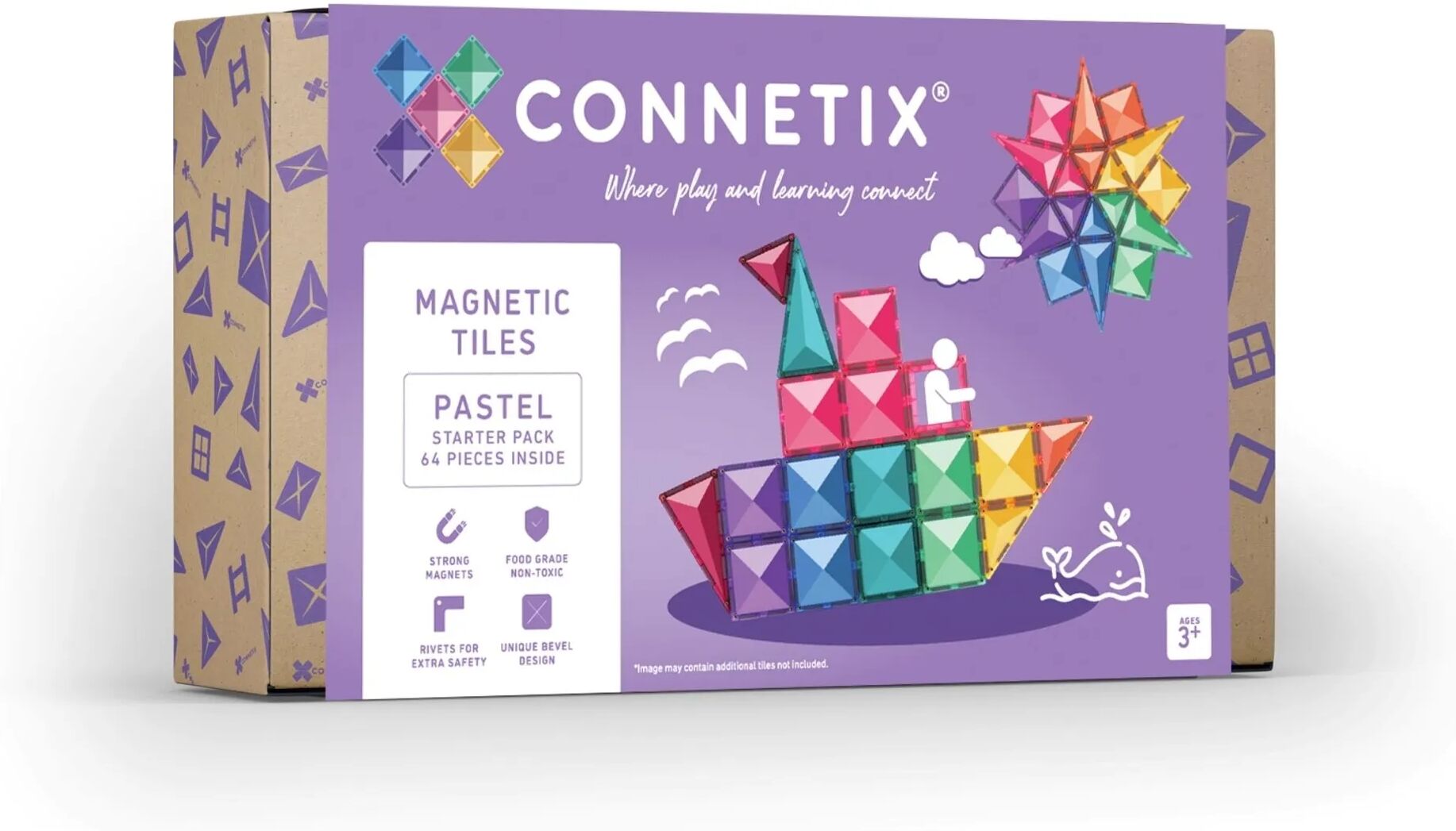 Connetix Starter pack - 64 pièces Pastel taille unique