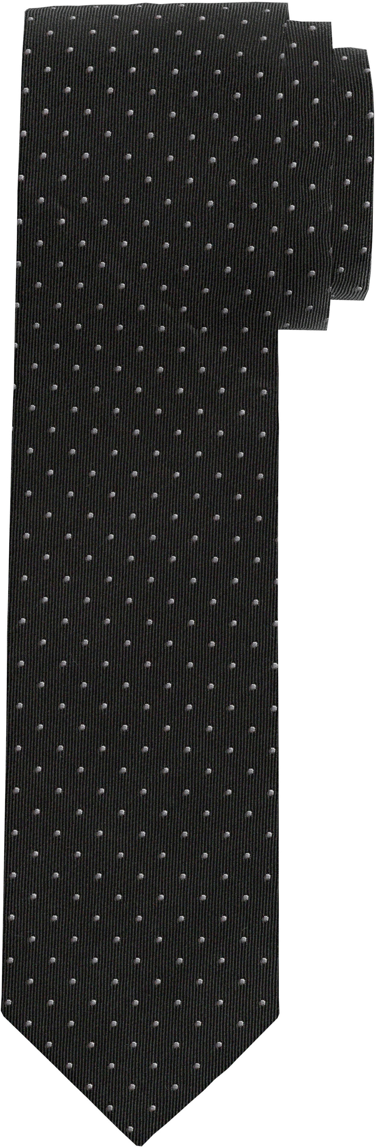Krawatte OLYMP "Seidenkrawatte", Herren, schwarz, Seide, Minimalmuster, Krawatten Krawatte, aus reiner Seide schwarz Einheitsgröße