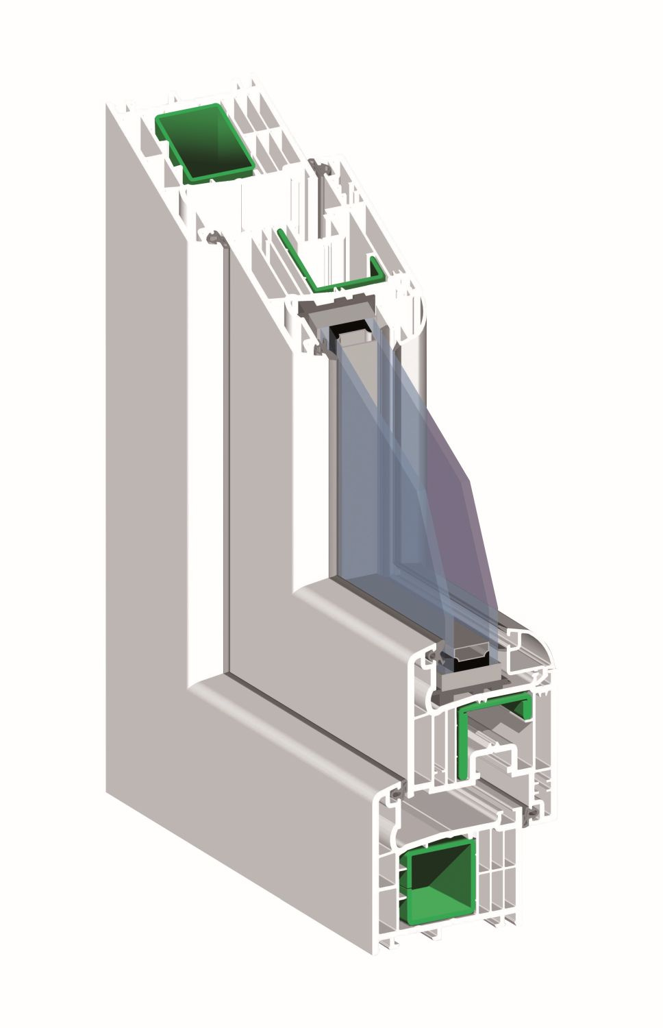 WINDOWCENTER Fenster Kunststoff Matrix 70mm B900 x H1200 mm, links, 1flg. 08055722