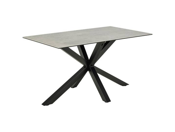 Mid.you Esstisch, Grau, Keramik, Metall, rechteckig, eckig, X-Form, 80x76x135 cm, Esszimmer, Tische, Esstische, Esstische Keramik