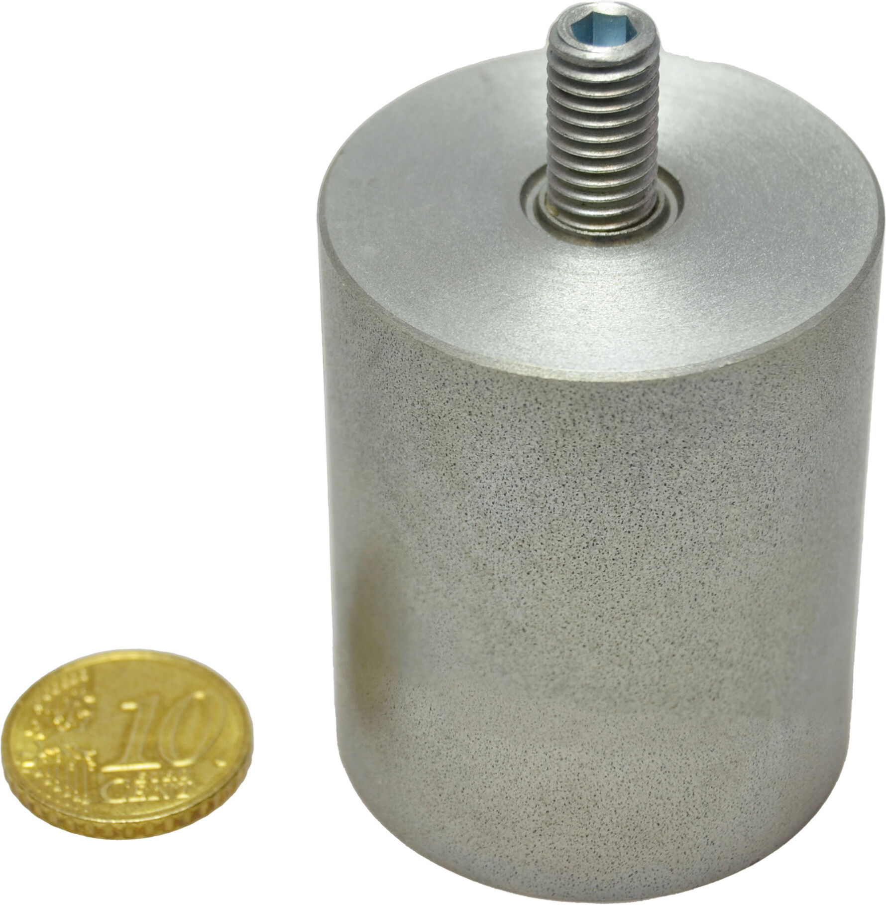 SPRINTIS 2 Unités - Aimants grappin cylindrique AlNiCo avec filetage 40 mm, AlNiCo, acier, argent