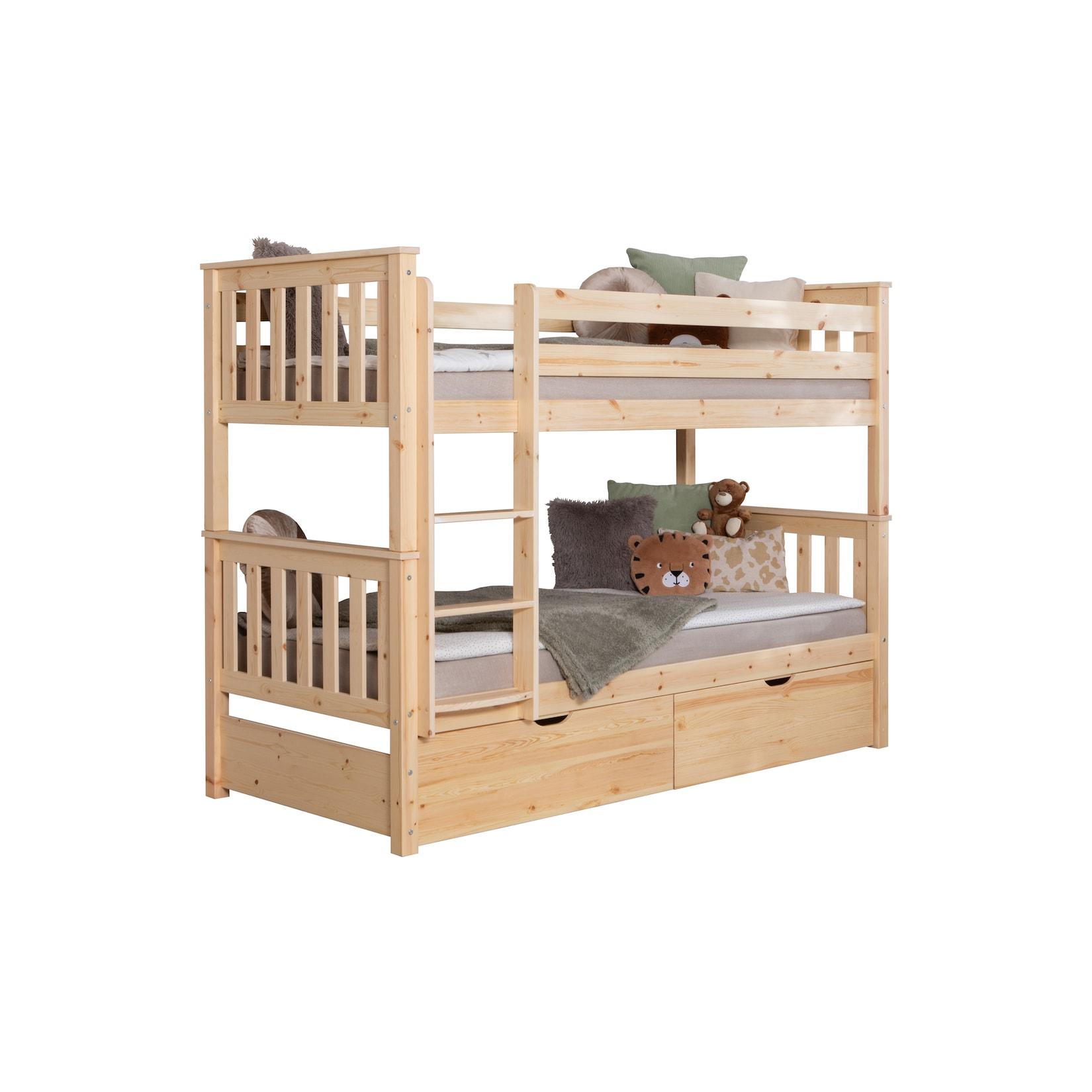 TiCAA Etagenbett Sammy Kiefer Natur