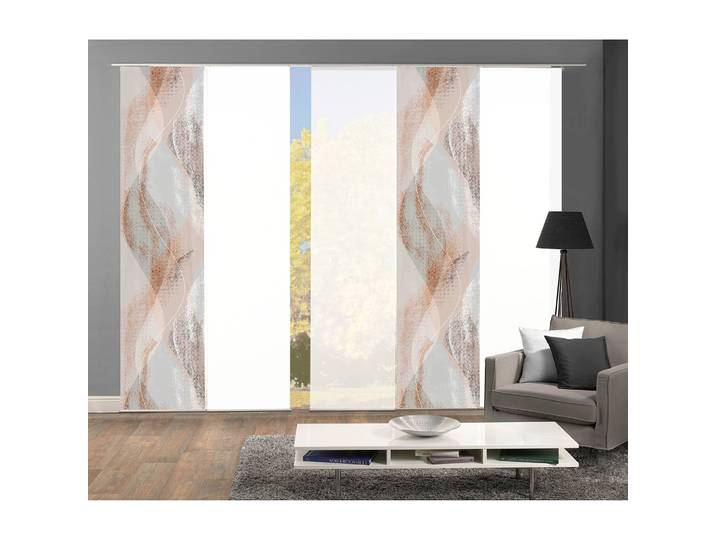 Schiebevorhang Torre 5er-Set 60 x 245cm Kupfer/Kupfer