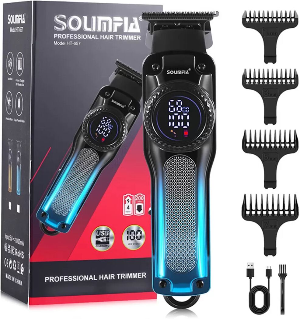 INF Professioneller LCD-Display USB Wiederaufladbarer Elektrischer Haarschneider & Trimmer Blau
