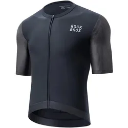 Rockbros, Herren, Velotrikot, Koszulka rowerowa 15200025 z krótkim rękawem rozmiar L - czarna (L), Schwarz