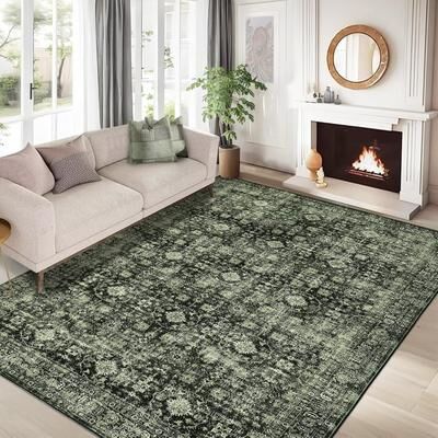 Garvee Vintage Floral Scroll Distressed Area Rug