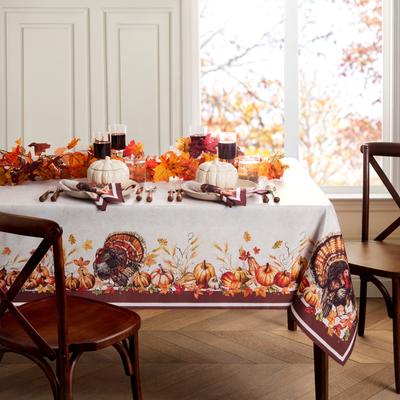 Threadmade Autumn Heritage Turkey Engineered Tablecloth