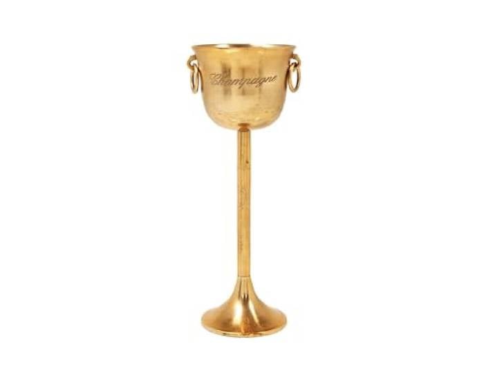 Licht-Erlebnisse Sektkühler auf Ständer Metall in Gold antik mit Gravur Weinkühler Flaschenkühler für Partys Feiern Hochzeit