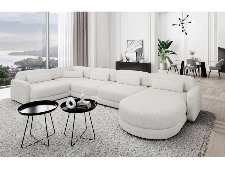 Wohnlandschaft Valencia U-Form aus Stoff