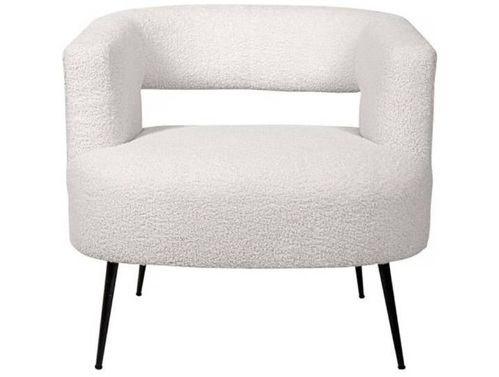 Fauteuil en tissu bouclette  iris  - Blanc