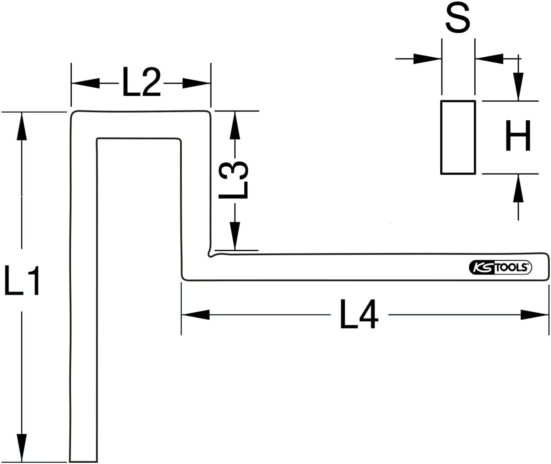 KS Tools Flanschenwinkel, 500 mm (300.1123)