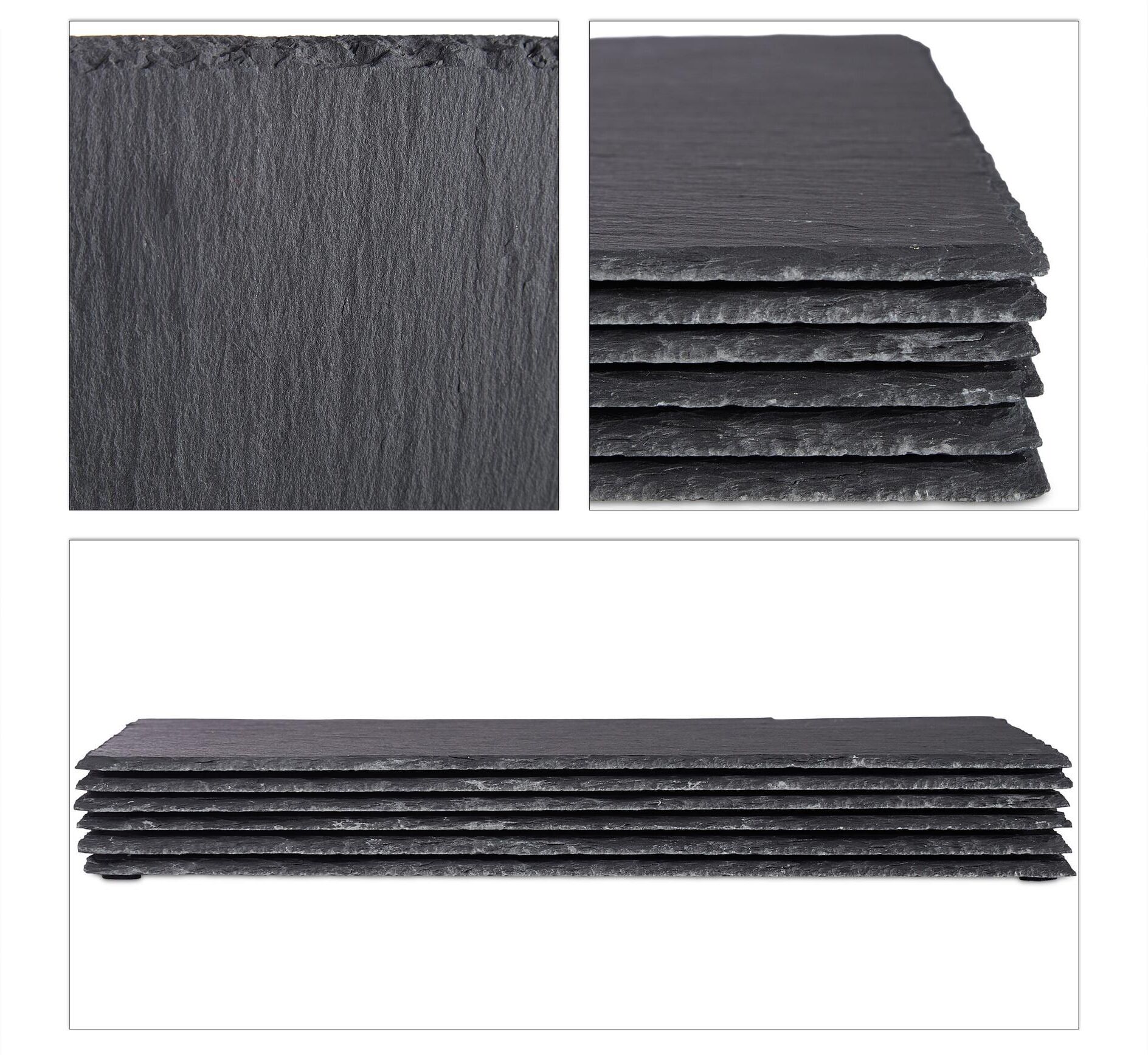 Servierplatte RELAXDAYS "Anthrazit, 6 Stück", grau (anthrazit), B:40cm, Servierplatten, Servierplatte anthrazit B/H/L: 40cm