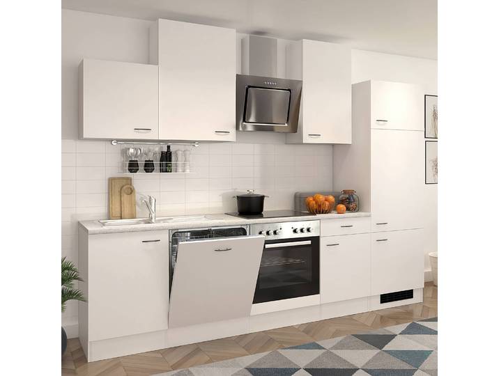 Küchenzeile Cresta Kombi E 280cm Weiß/Weiß