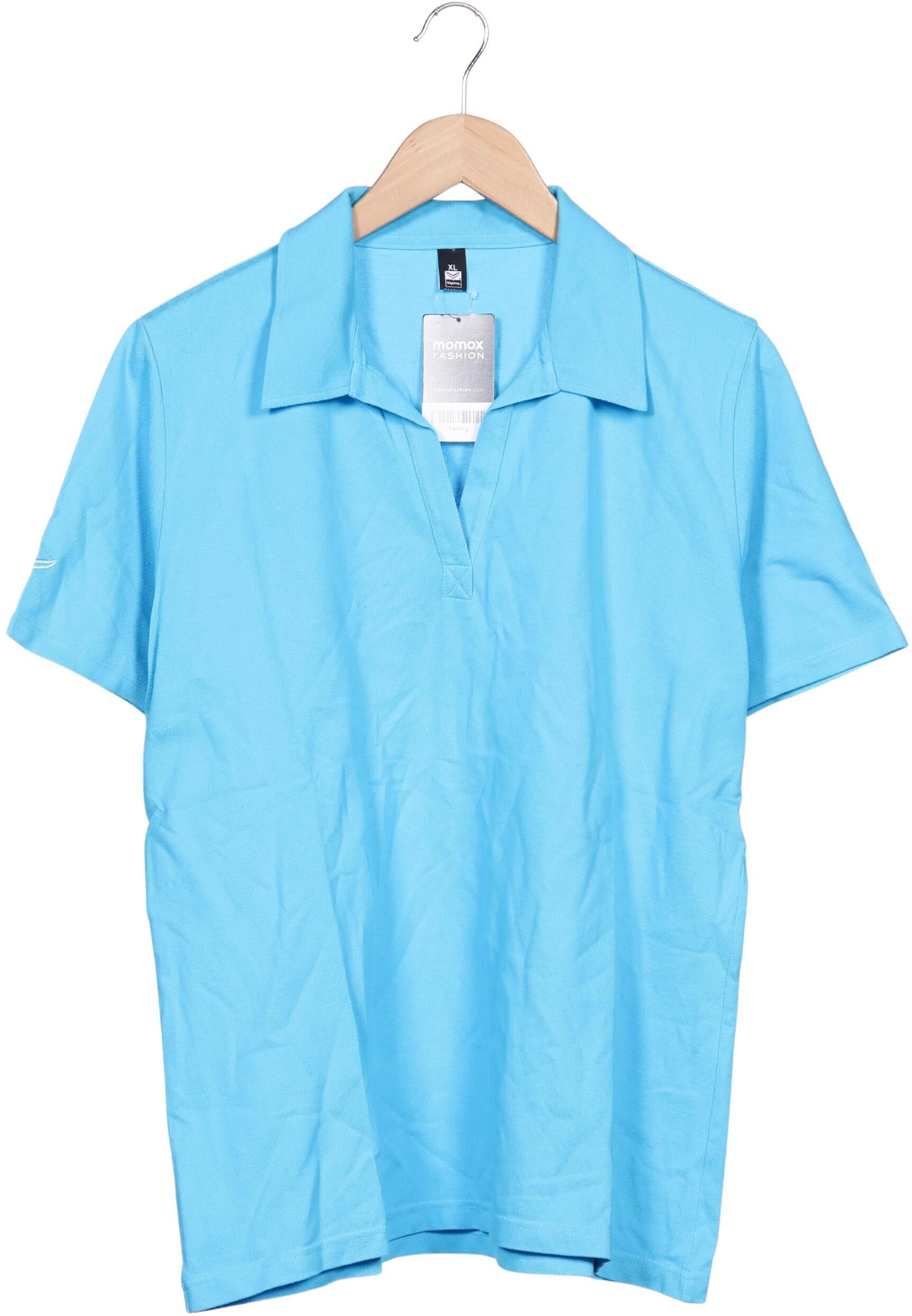 Trigema Damen Poloshirt, Hellblau, Gr. XL, Baumwolle - Second Hand