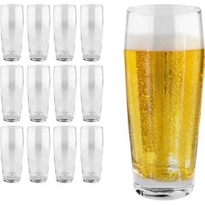 Van-Well Biergläser Willy, mit Füllstrich , Willibecher, aus Glas, 0,5 Liter, 12 Stück