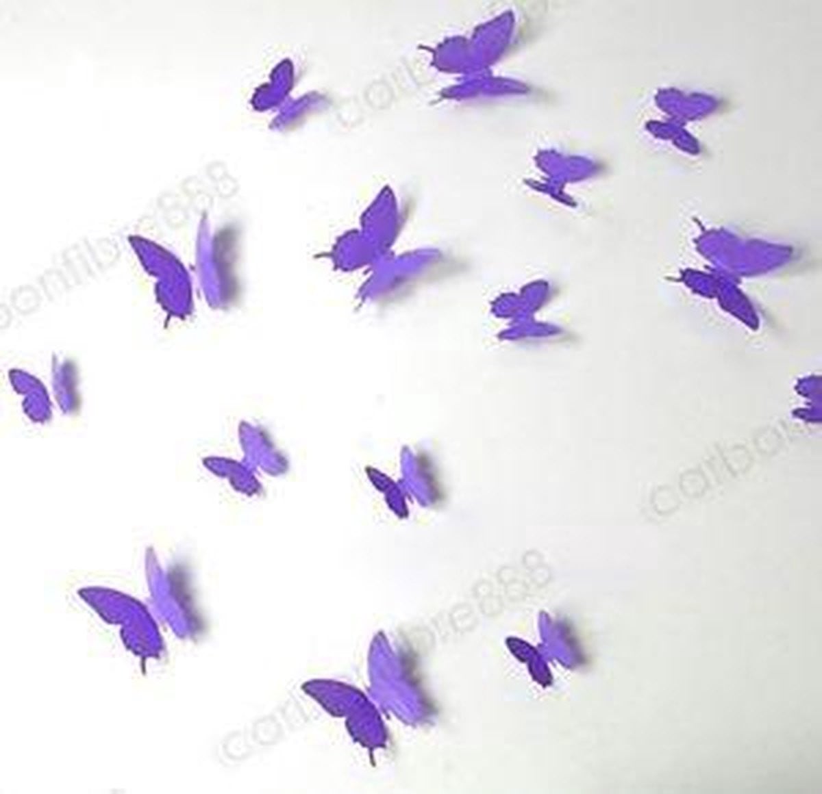 Elegante 3D Vlinder Muurdecoratie - Paars