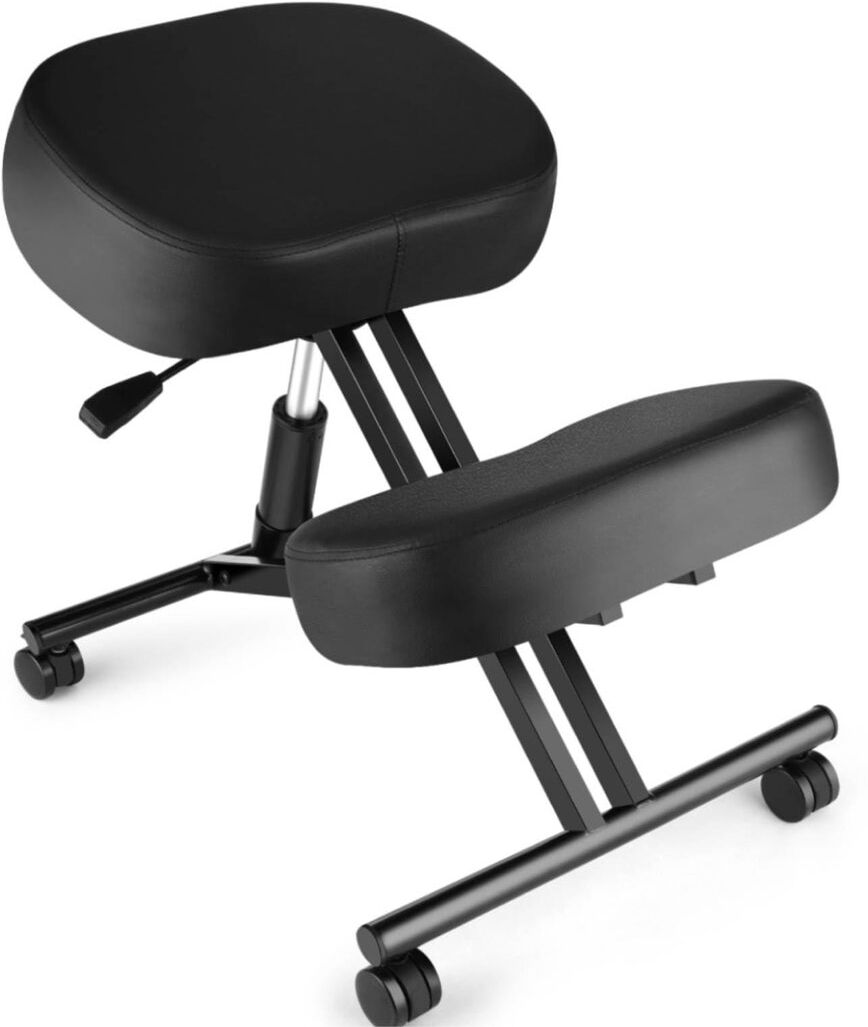 Inbox Zero Height Adjustable Aderholt Stool Kneeling Chair Black