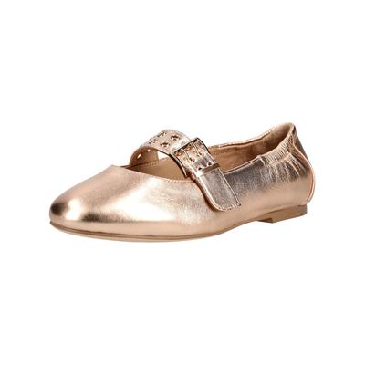 Riemchenballerina REGARDE LE CIEL "Regarde Le Ciel Ballerinas Leder", Damen, Gr. 38, rosa (gold), Leder, Schuhe Riemchenballerina