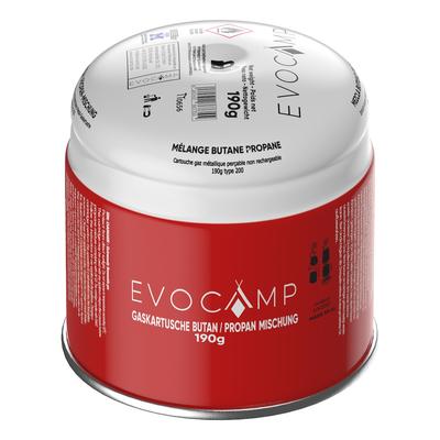 EVOCAMP 6x Propan Butan Gaskartusche 190g Stechgaskartusche für Gaskocher Gasbrenner mit Sicherheitsventil Typ 200 EN 417