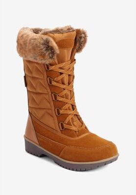 Women's The Eileen Waterproof Boot by Comfortview in Tan (Size 7 M)