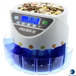 Münzzähl- und Sortiermaschine € MP355- Version White Blue - MONEPASS