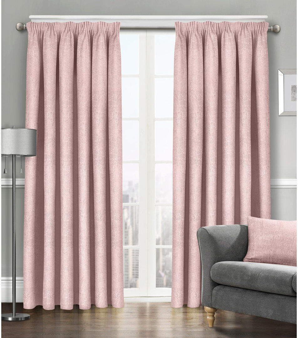 17 Stories Faliha Curtain Black 90cm Width x 90cm Drop