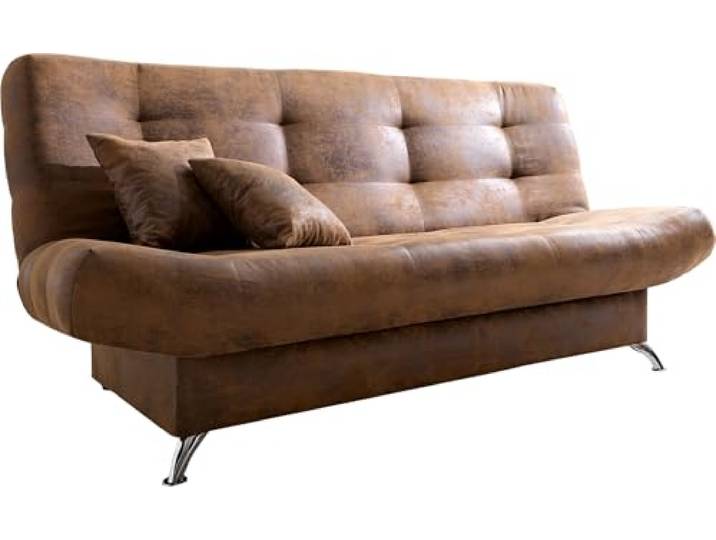Bettsofa Viola Braun 190x90 cm mit Bettkasten Schlaffunktion Schlafsofa