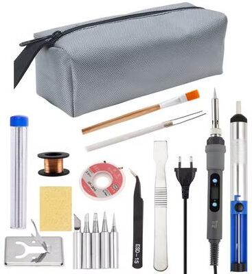 Uplift Essentials Digital Soldering Iron Kit With Adjustable Temperature And Display For Electronic Repairs 110v Us Plug 80w Set 5