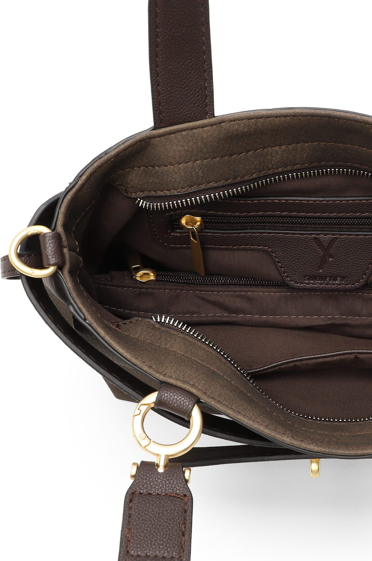 Shopper SURI FREY "Shopper SFY Patty", Damen, Gr. B/H/T: 30cm x 28cm x 12cm, braun 200, Polyester, Polyurethan, Taschen Shopper