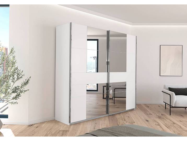 Schwebetürenschrank Caspio 226cm Weiß