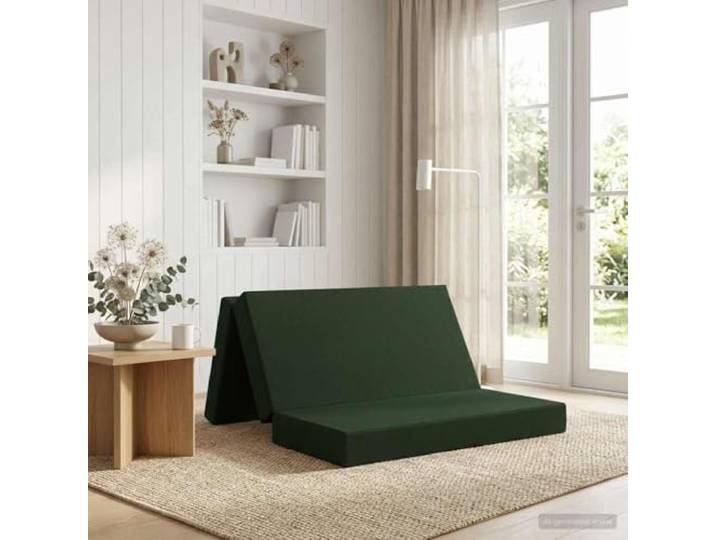 KTHLBRH Klappsofa Bett 120x67x45 cm Dunkelgrün mit Polyesterbezug Kompaktes Schlafsofa, Schaumstoffpolsterung, Reißverschlussbezug, faltbares Design, für kleine Räume