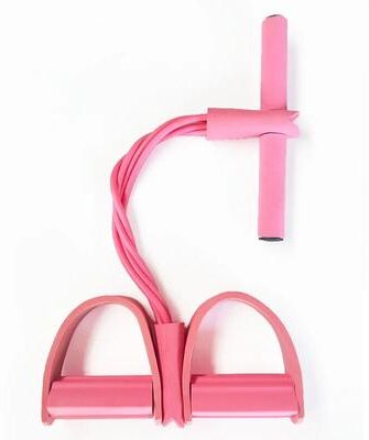 Smart Shopping Spot 4 Tube Resistance Bands Pedal Exerciser For Home Workout, Core & Full Body Training pink