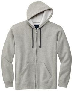 Volunteer Knitwear VL130ZH Chore Fleece Full-Zip Hoodie in Heather Grey size Small   Cotton/Polyester Blend